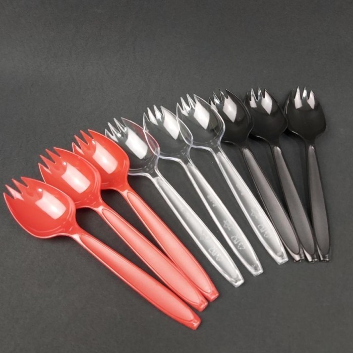 Jual Sendok Makan Plastik 2in1 Isi 100pcs Plastic Spork Sendokgarpu 2in1 Shopee Indonesia 8835