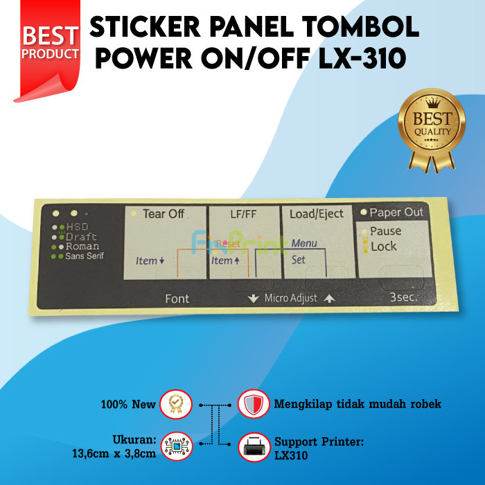 Jual Sticker Panel Printer E LX310 Sticker Tombol Power ON OFF LX-310 New | Shopee Indonesia