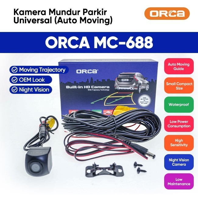 Jual Kamera Mundur Parkir Mobil Universal Infra Red (Auto Moving) ORCA ...