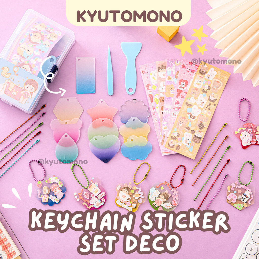 Jual KYUTOSTICKER Keychain Sticker Kyutomono Set Deco Acrylic Stiker ...