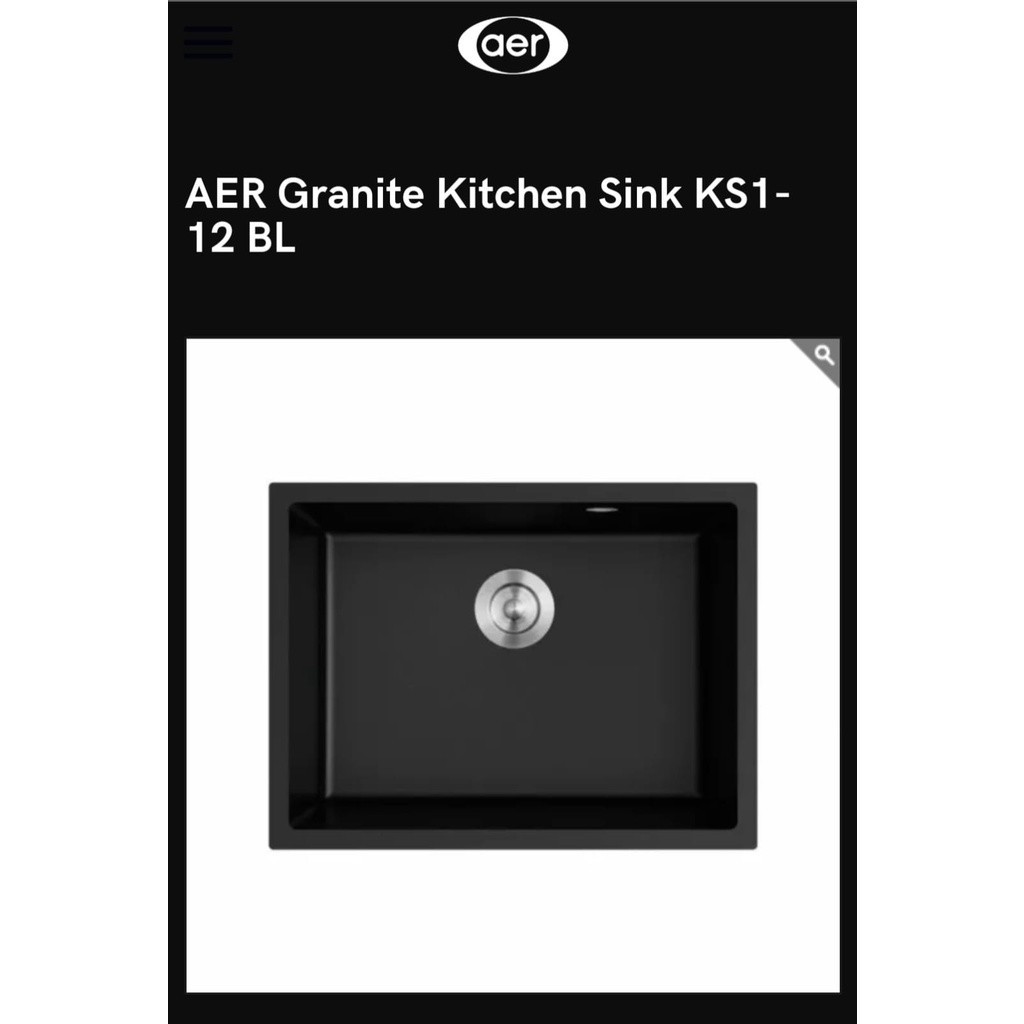Jual AER GRANITE KITCHEN SINK SET BLACK KS112 BAK CUCI PIRING HITAM 1 LUBANG Shopee Indonesia