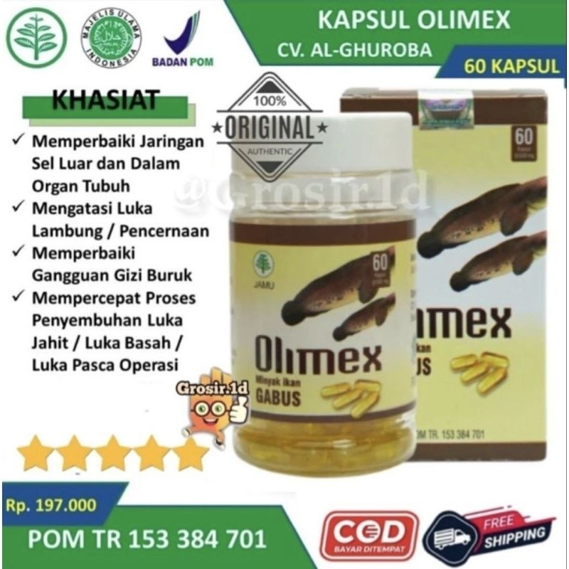 Jual OLIMEX - Kapsul Minyak Ikan Gabus ORIGINAL - Mengatasi Luka Paska ...