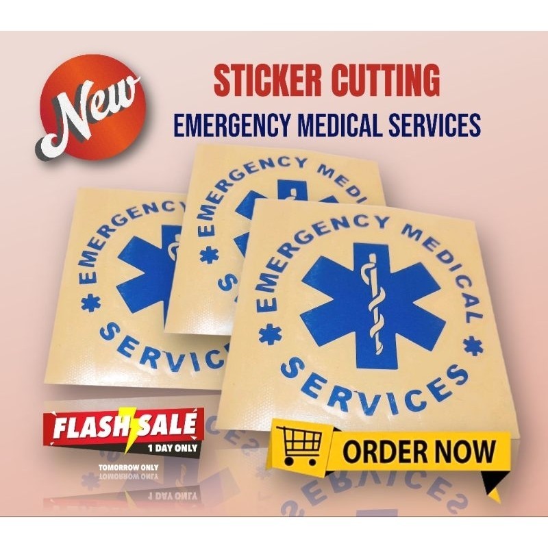 Jual JDM Project- Stiker Emergency Medical Services 8 Cm x 8 Cm Biru ...