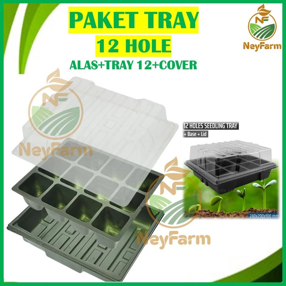 Jual Paket Tray 12 Lubang Alas dan Cover Tempat Semai Benih Rumahan ...