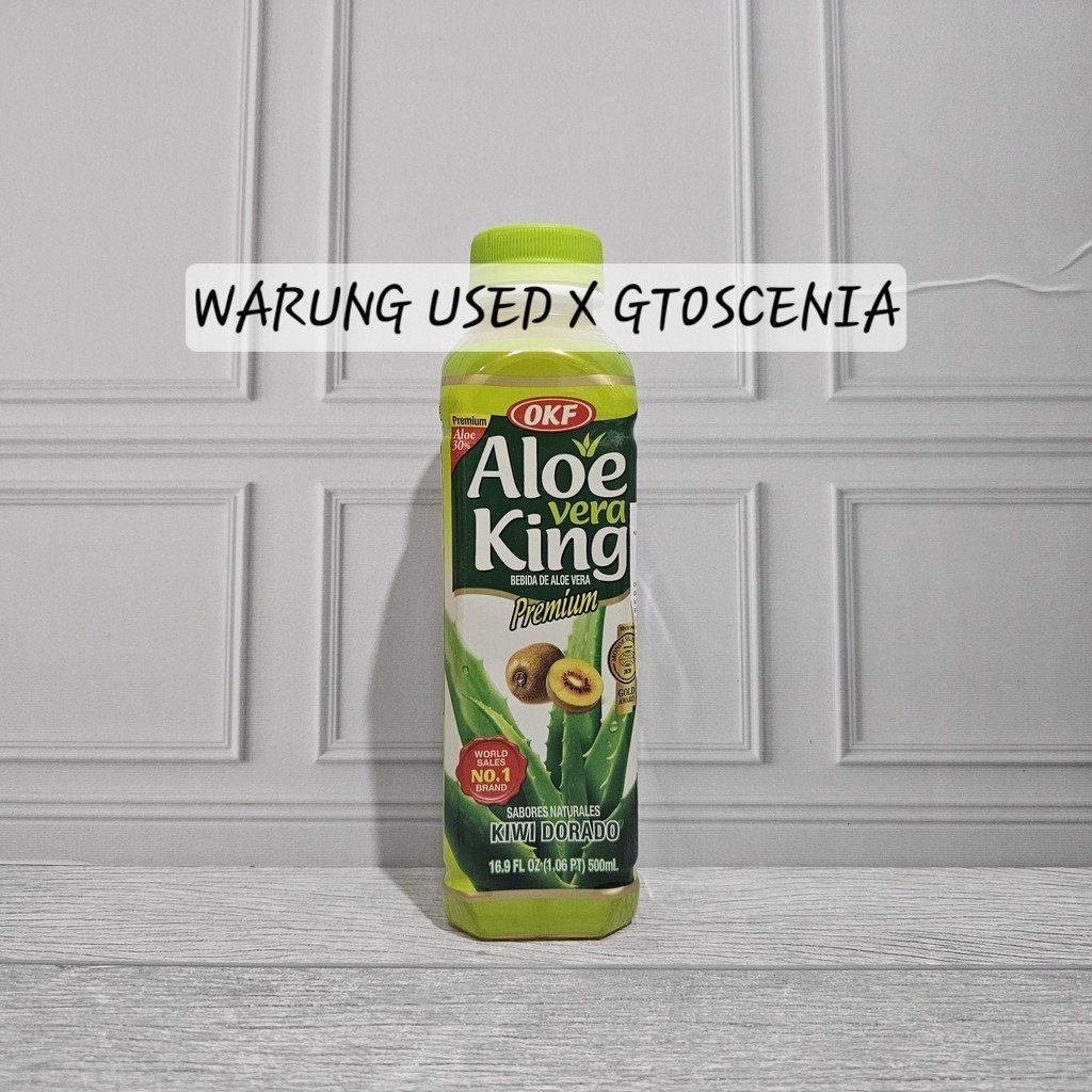 Jual OKF Aloe Vera King Drink 500ml Gold Kiwi minuman lidah buaya | Shopee  Indonesia
