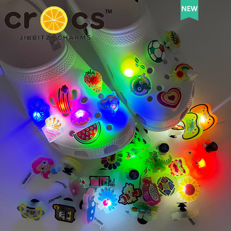 Jual Led jibbitz crocs charm Shoe Buckle Cute Cartoon Flashing Light Decorative Shoe Accessories Shopee Indonesia