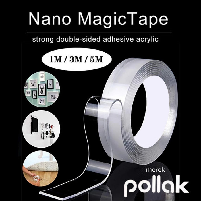 Jual Double Tape Nano Selotip 2 Sisi Transparan Isolasi Bening 1M 3M 5M ...