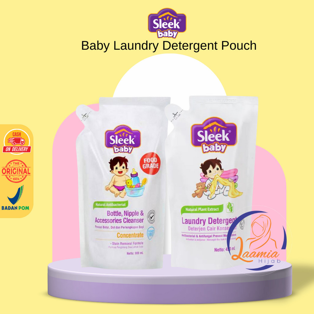 Jual Sleek Baby Laundry Detergent Pouch Baby Bottle Nipple Cleanser