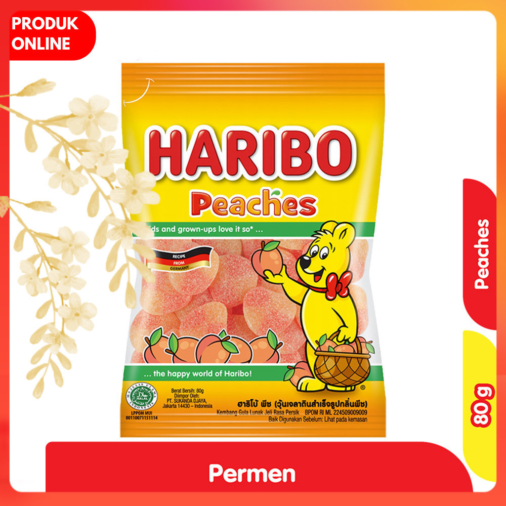Jual HARIBO Peaches Permen Lunak Jeli Rasa Persik 80 g | Shopee Indonesia