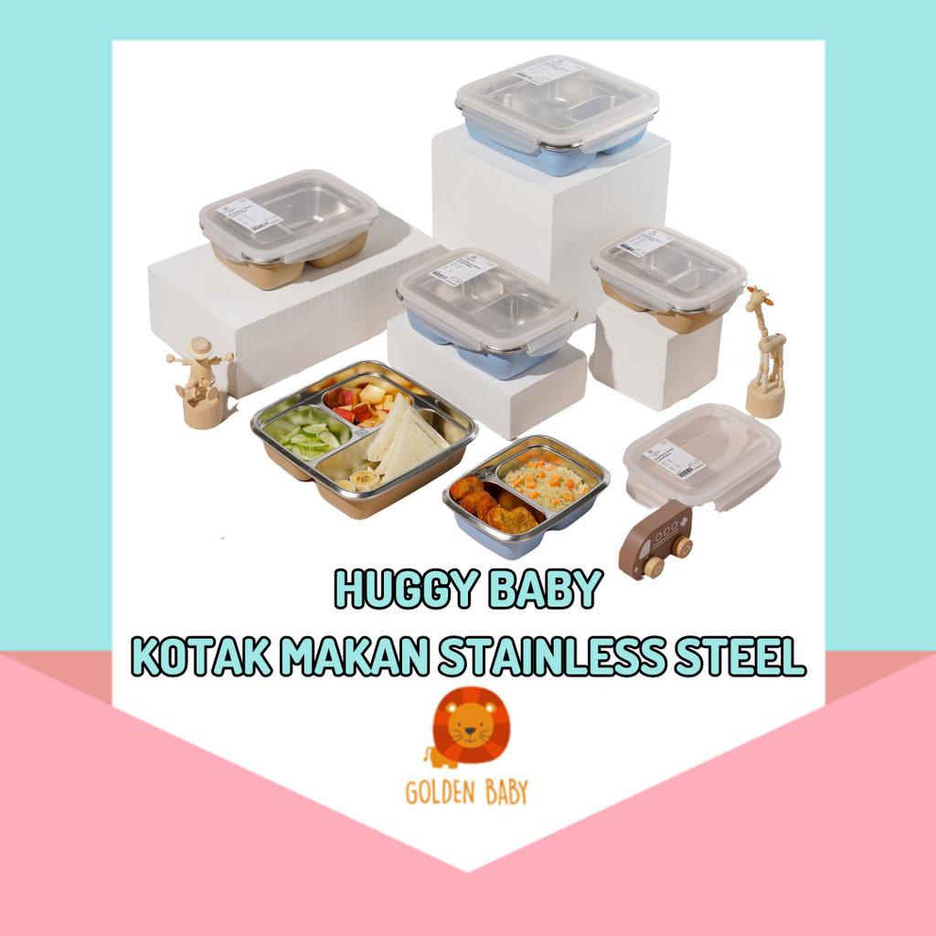 Jual Huggy Baby Stainless Steel Lunch Box | Kotak Makan Anak Bayi Besi ...