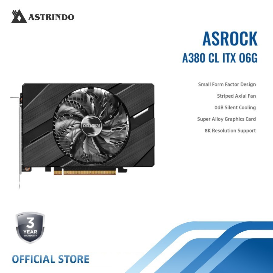 Jual Asrock VGA Intel Arc A380 Challenger ITX 6GB OC Graphics Card GDDR6 Shopee Indonesia