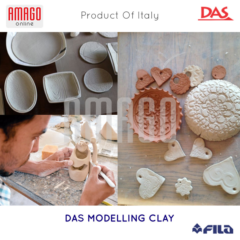 Jual Paket Murah - 1 DAS Modelling Clay 250 gram Putih + 8 buah Pottery ...