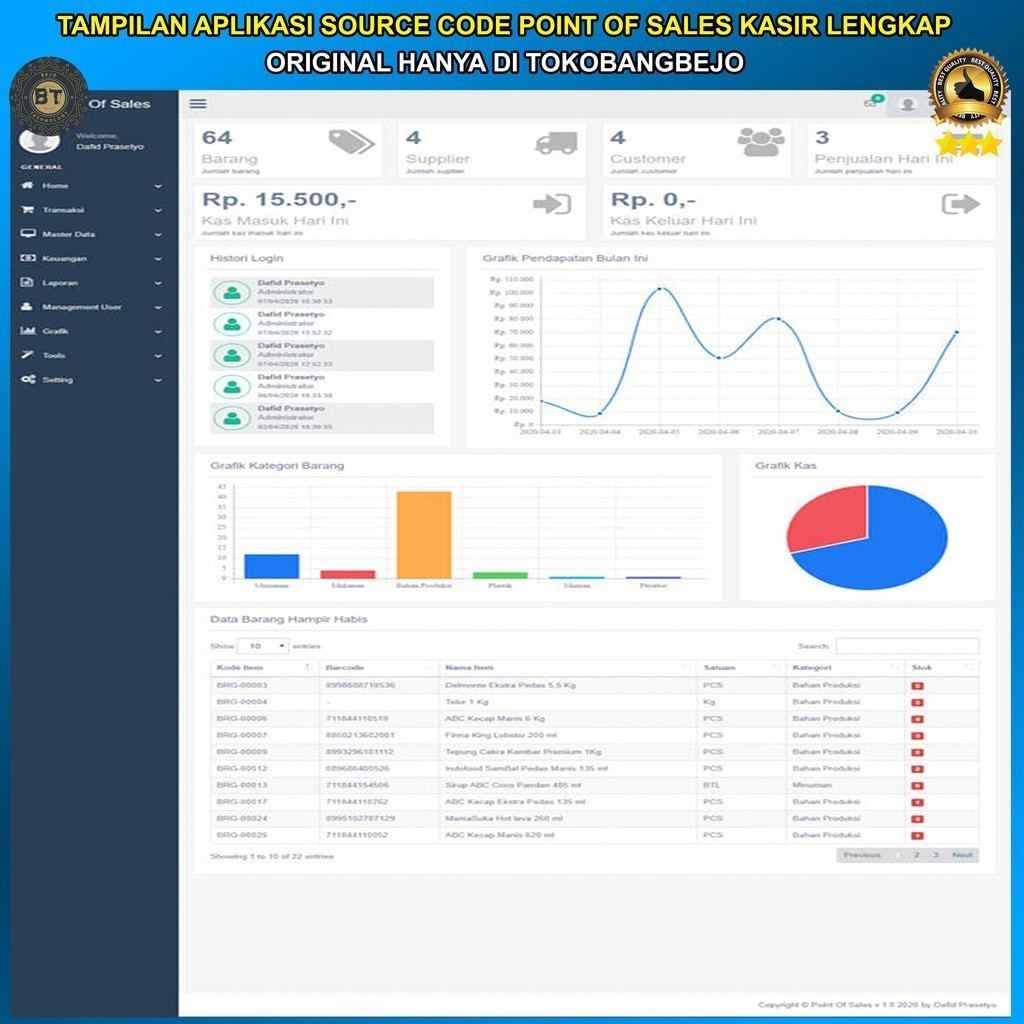 Jual APLIKASI WEB SOURCE CODE KASIR POINT OF SALES PENJUALAN LENGKAP ...