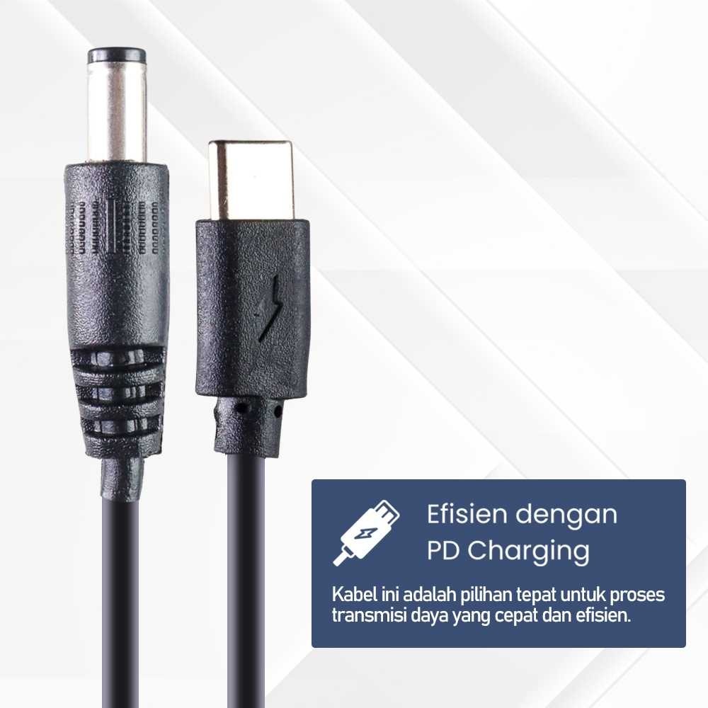 Jual Kabel Power USB Type C to DC 5.5x2.5mm PD Charger Router CCTV ...