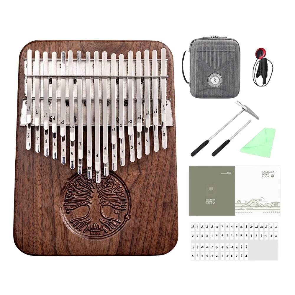 Jual Hluru Kalimba Profesional 34 Tombol, Walnut Hitam Kalimbas 38 ...