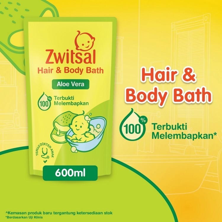 Jual Zwitsal Baby Bath Hair & Body Aloe Vera 600ml Multipack (Isi 4 ...