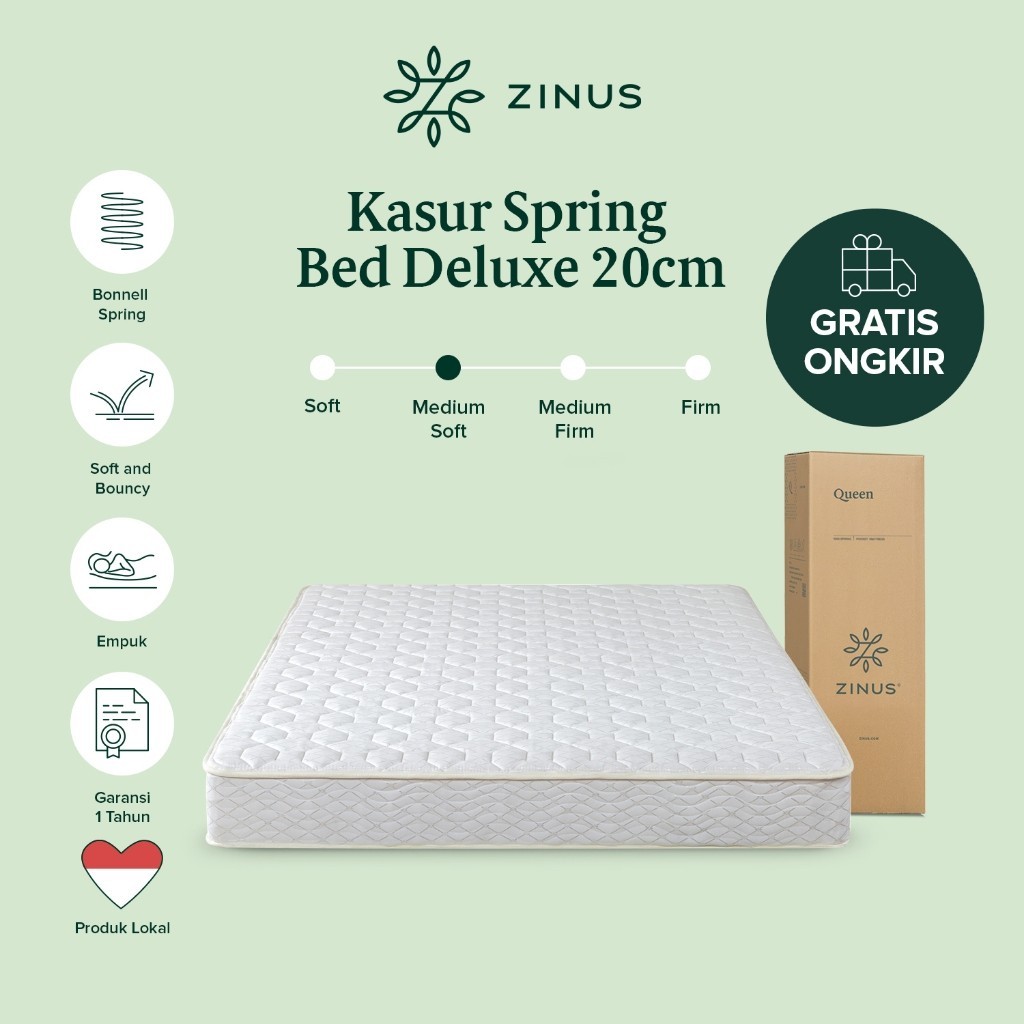 Jual INFU - Kasur Spring Bed Zinus Deluxe 20cm Gratis Ongkir Tempat ...