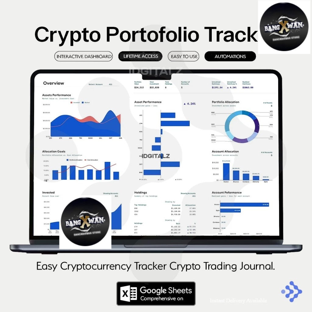 Jual [T086] Crypto Portfolio Tracker Template Google Sheet Spreadsheet ...