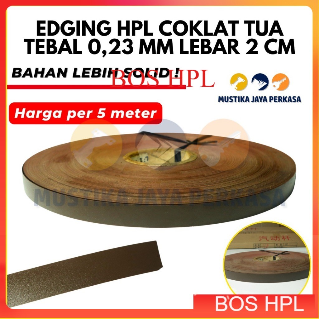 Jual Per 5 Meter Edging HPL Coklat Tua Solid Lebar 2 CM | Shopee Indonesia