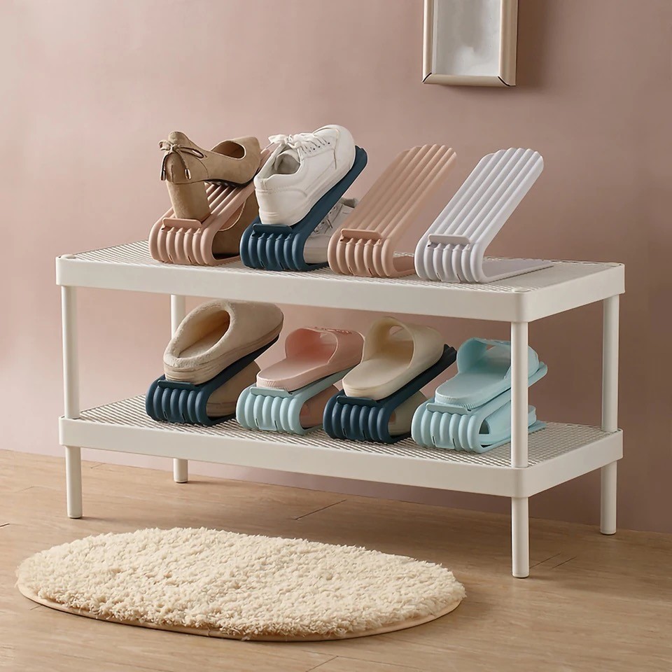 Jual Adjustable Shoes Organizer / Rak Penyimpanan Sepatu Susun | Shopee ...