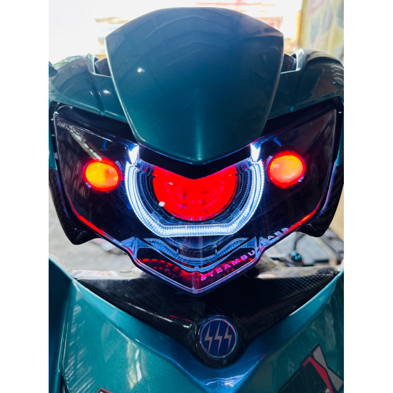 Jual PROJECTOR BILED AES TURBO FULLSET+HEADLAMP MX KING V2 LED Shopee