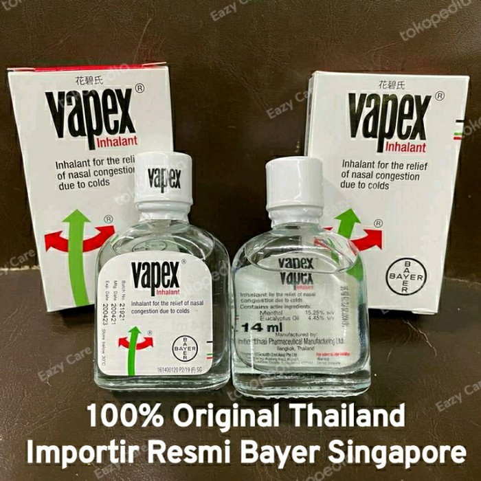 Jual Minyak Angin Vapex Inhalant 14ml Impor Singapore Asli Made in ...