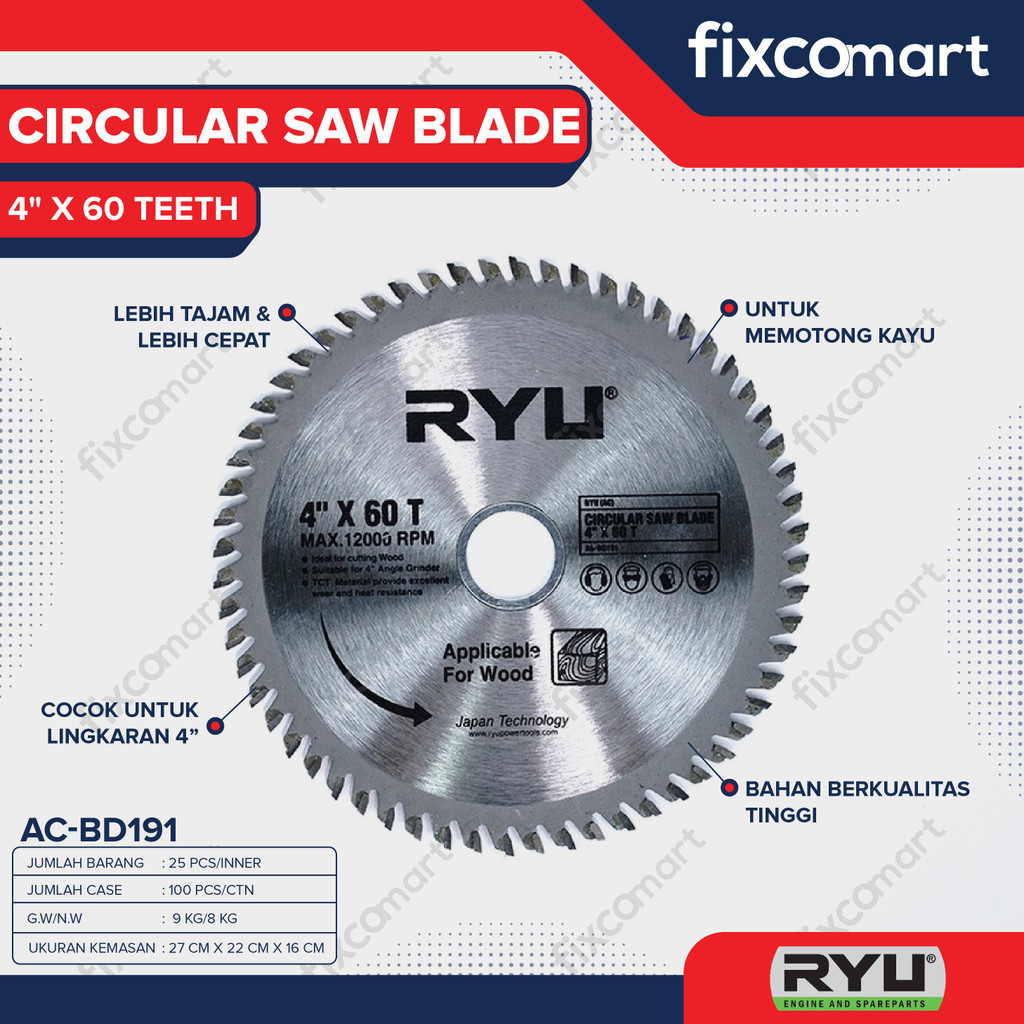 Jual RYU CIRCULAR SAW BLADE 4