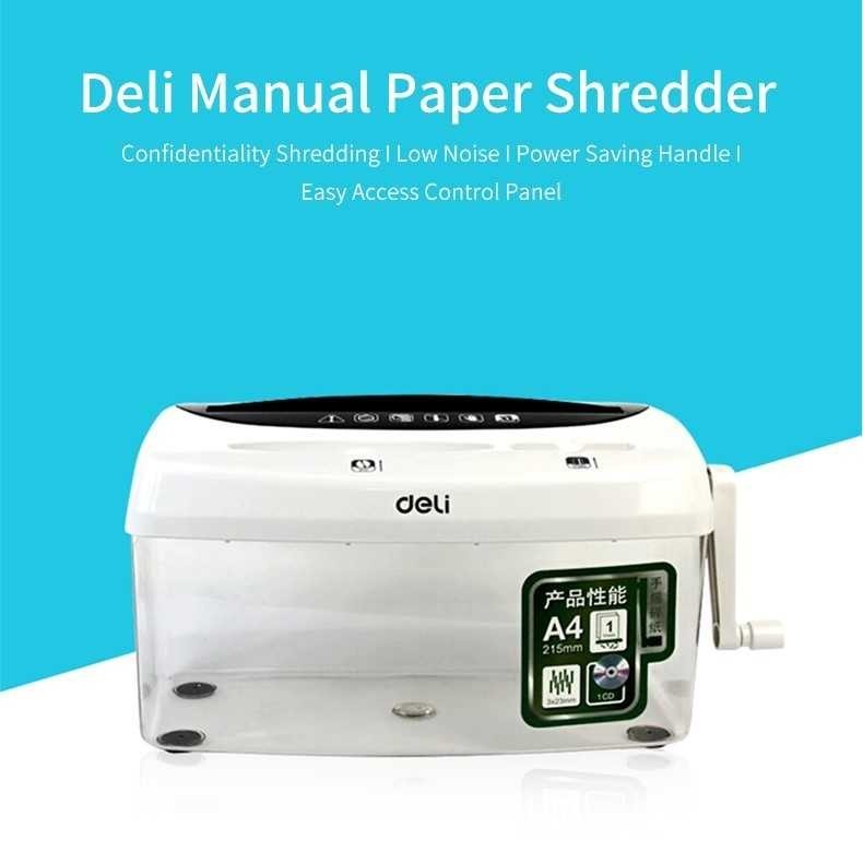 Jual CNDL - Deli Penghancur Kertas Manual CD Card Paper A4 Shredder 4L ...