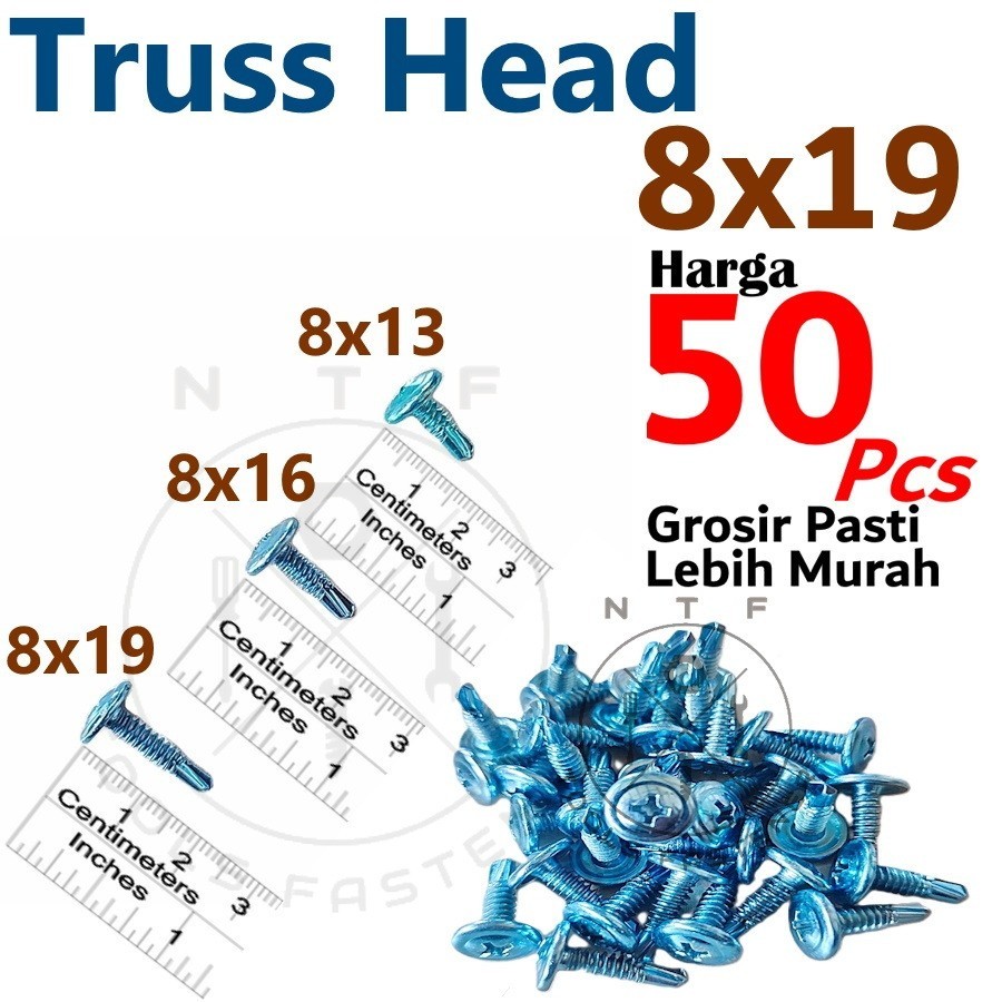Jual #8x19 Sekrup Roofing Truss Head SDS 8 x 19 mm / Sekrup Truss Head ...