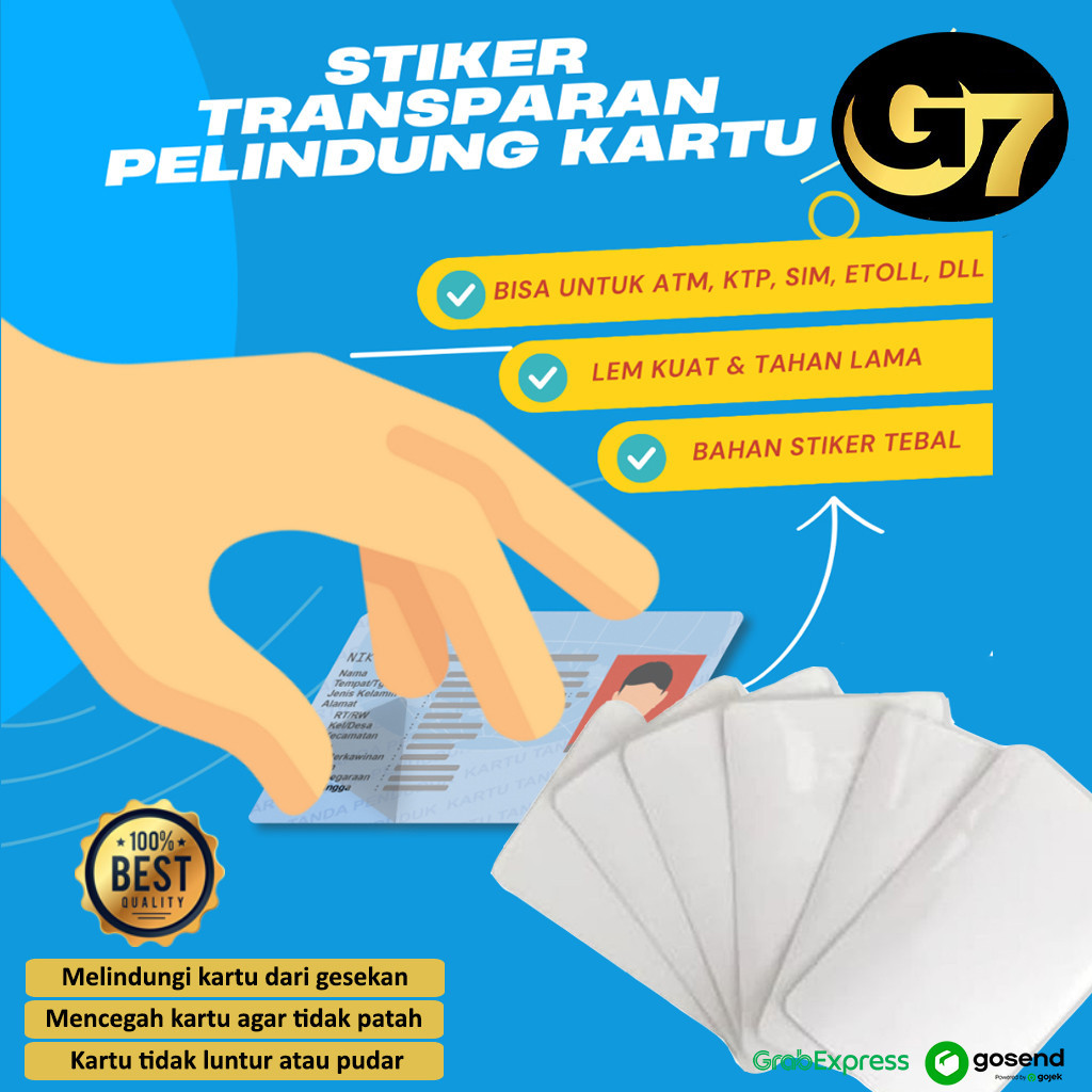 Jual Anti Gores KTP SIM ATM Sticker Laminasi Transparan Pelindung Kartu ...