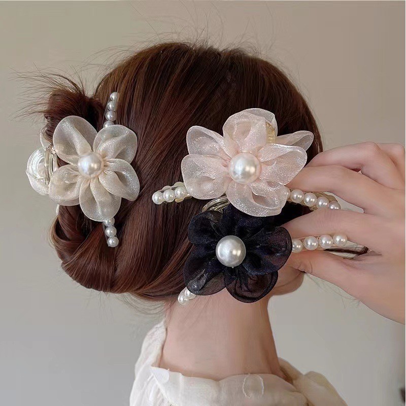 Jual Town Shell Hee Yeon Pearl Rose Korean Hair Claw Jepit Rambut Korea Mutiara Jepitan 