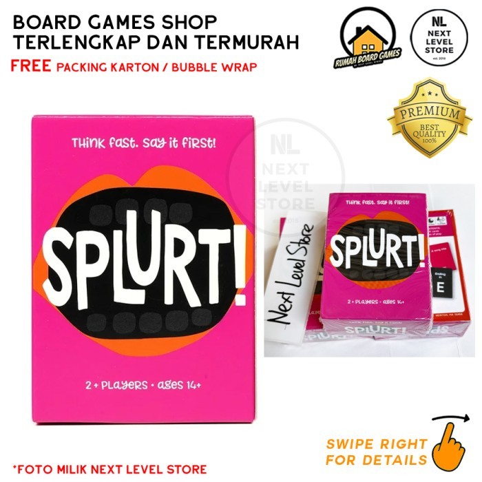 Jual Splurt Card Game Board Games Portable Party Think Fast Friends ...
