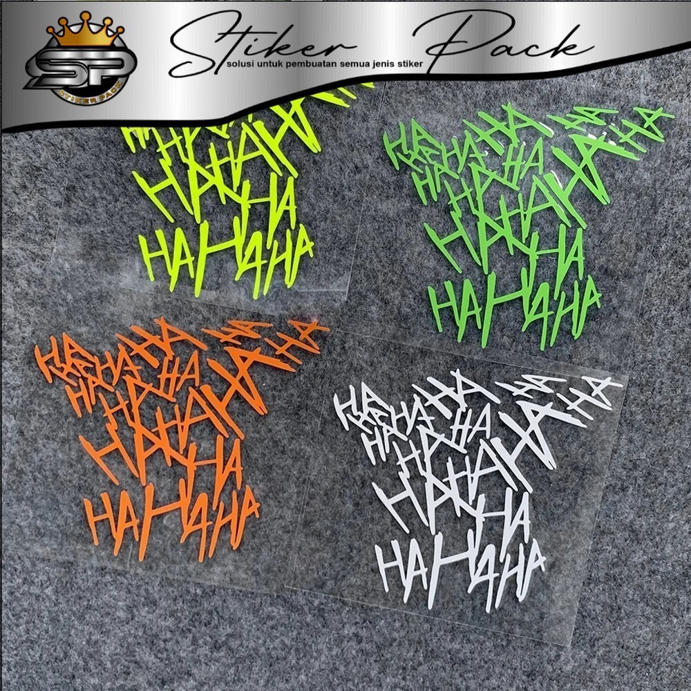 Jual Stiker Cuting HAHAHA Stiker Helm Stiker Aksesoris Untuk semua ...