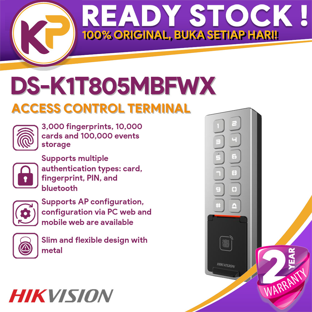 Jual HIKVISION DS-K1T805MBFWX FINGERPRINT BLUETOOTH ACCESS CONTROL ...