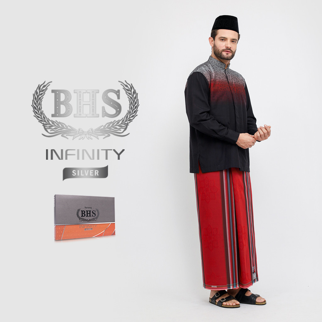 Jual Sarung BHS Infinity Silver Motif V33 DDA Merah | Shopee Indonesia