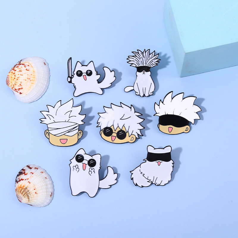 Jual Enamel Pin Kawaii Anime Role Eye Mask Cute Manga Brooches Badge ...