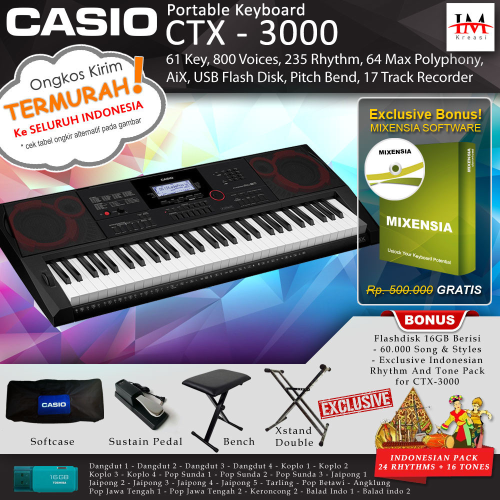 Jual Keyboard Casio CTX-3000 + Stand / CT-X3000 / CTX3000 (diatas psr ...