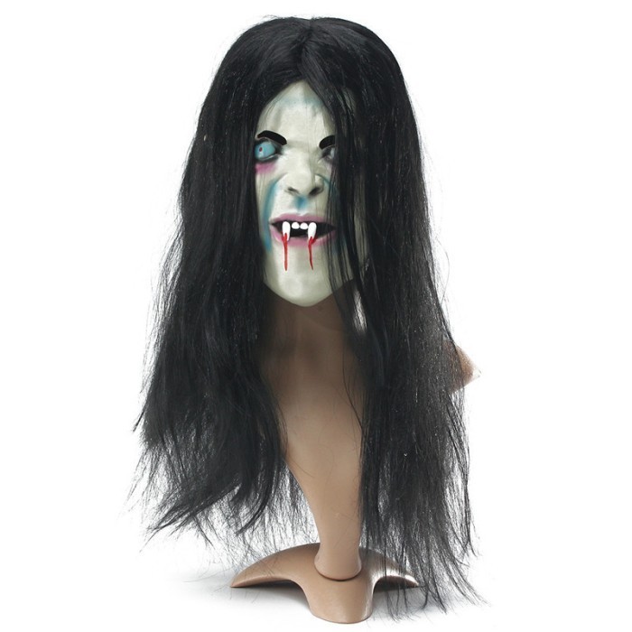 Jual Latex Scary Long Hair Halloween Full Face Masks SADAKO | Shopee ...