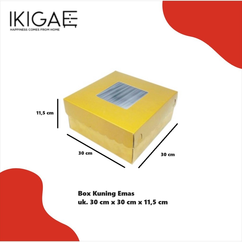 Jual BOX / KOTAK KUE KUNING EMAS / GOLD TEBAL PREMIUM MURAH UK. 30 X 30 ...