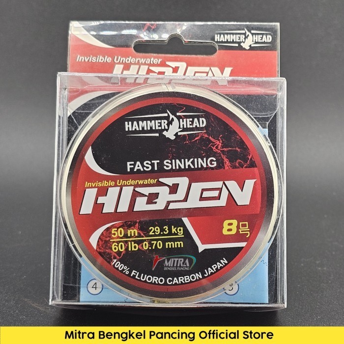 Jual Senar Pancing Leader Fluorocarbon Hammer Head Hidden Japan 50M ...