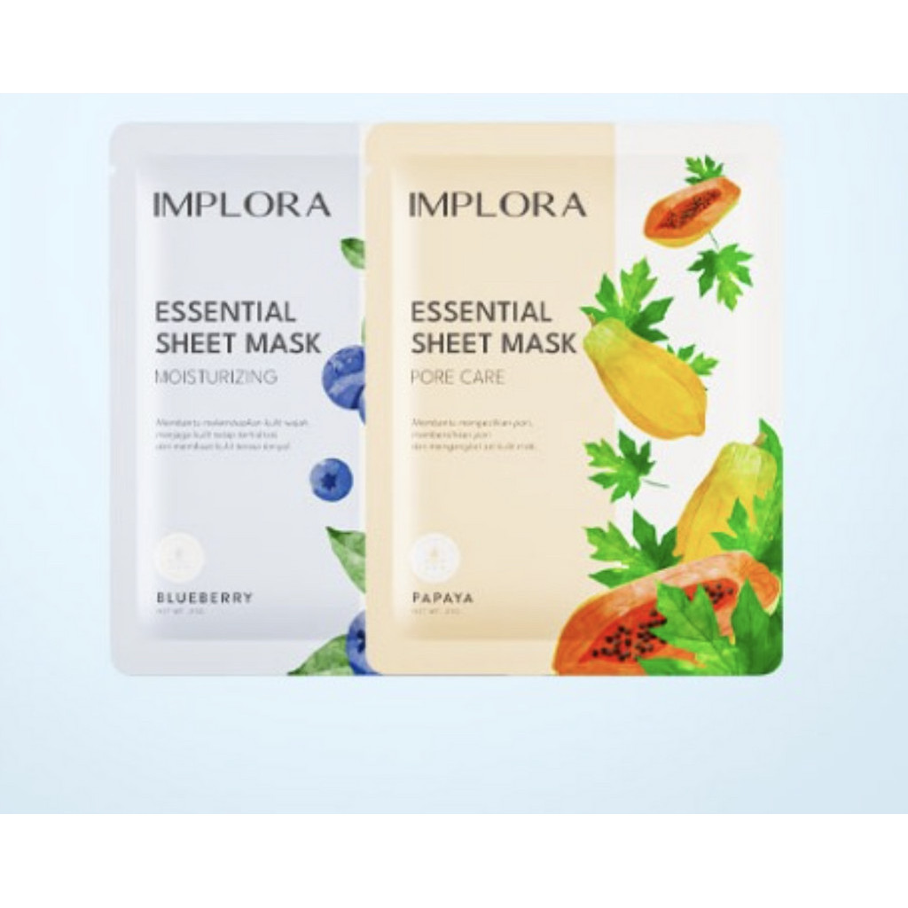 Jual Implora Essential Sheet Mask | Masker Wajah | Shopee Indonesia