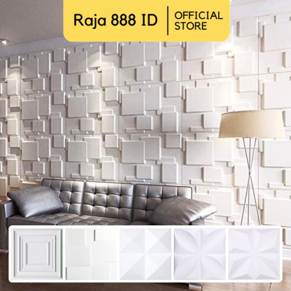 Jual [12 Motif] 3D Wallpanel Dinding PVC 50x50 cm Solid Wallpaper ...