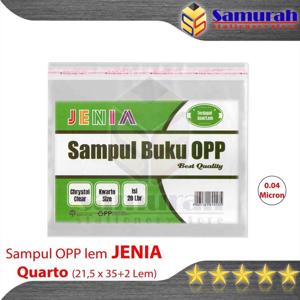 Jual Sampul Plastik Opp Lem Jenia Ukuran Quarto Kwarto Untuk Buku