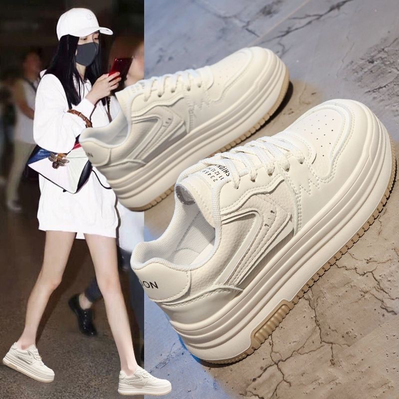 Jual Hot selling high rise thick sole small white shoes for women's ...