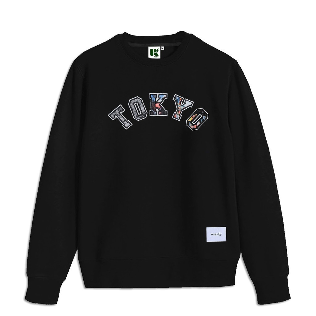 Jual Xd R Russ Sweater Crewneck Pria Tokyo Black Up To Big Size