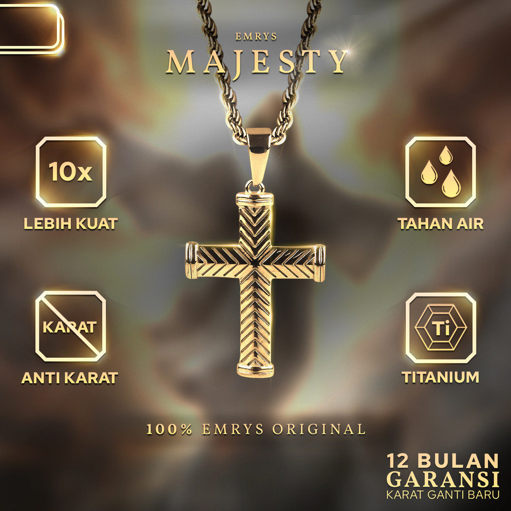 Jual BUY 1 FREE 1 GIFT Emrys Liontin Set MAJESTY Titanium Anti Karat ...