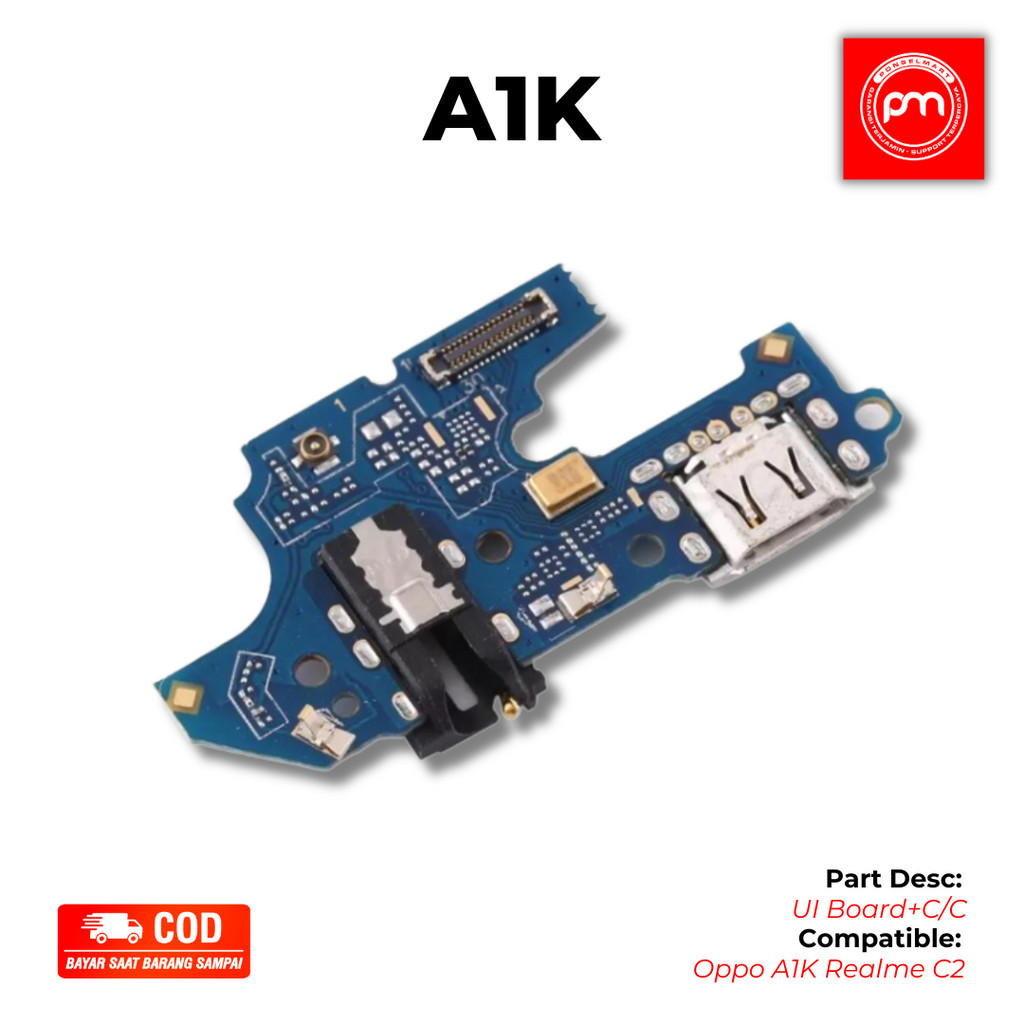 Jual UI Board Konektor Cas Oppo A1K Connector Charger C2 UI Papan Cas