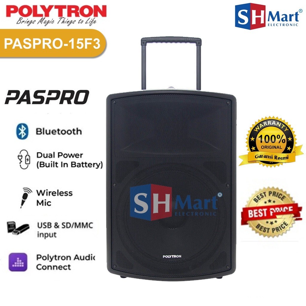 Jual SPEAKER ACTIVE POLYTRON PAS-PRO15F3 15 INCH RADIO FM / TROLLEY ...