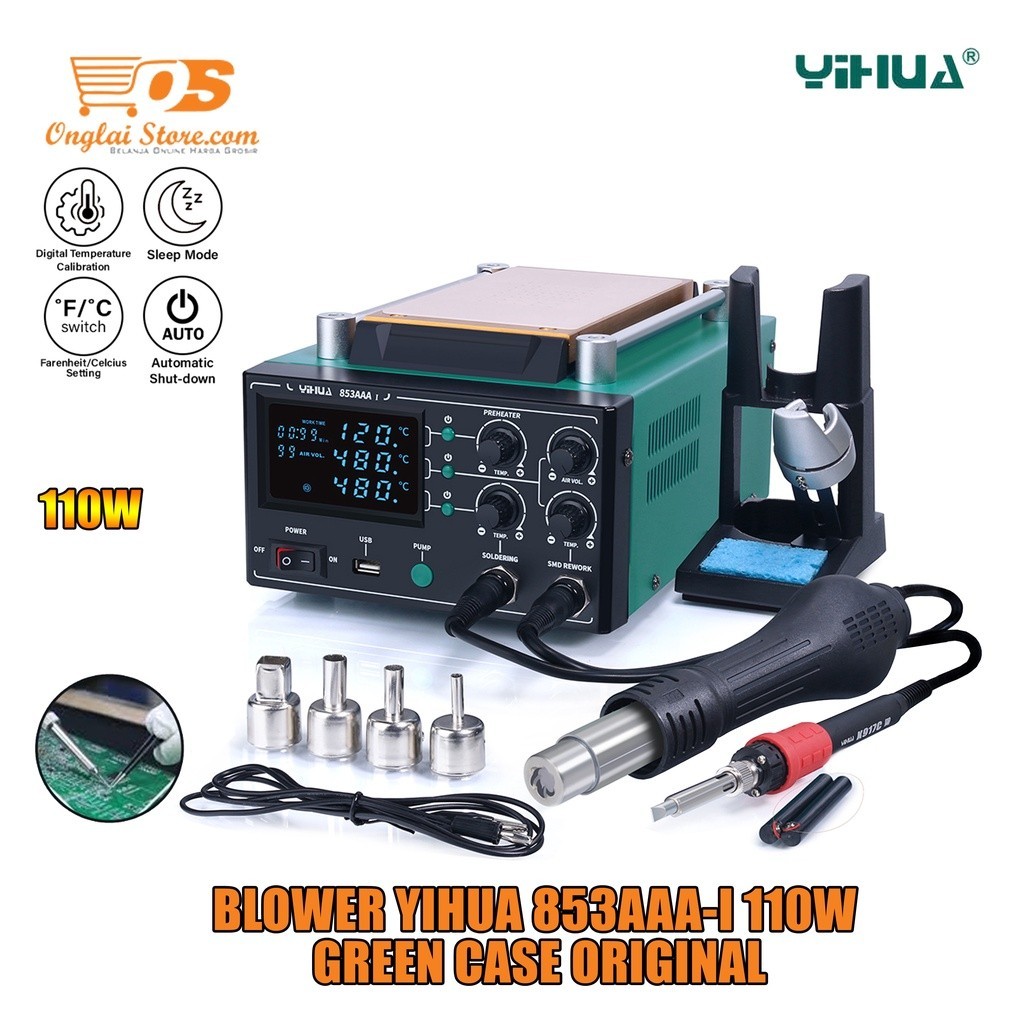 Jual Yihua 853AAAI 3 IN 1 Blower Solder Uap Mesin Pemisah Touchscreen LCD Solder Station