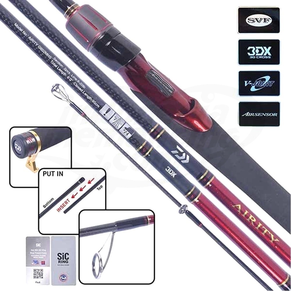 Jual Joran Spinning ORIGINAL DAIWA AIRITY G 602MS | 602MHS | Harian ...